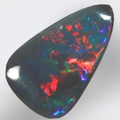 SOLID BLACK OPAL Bright red and turquoise